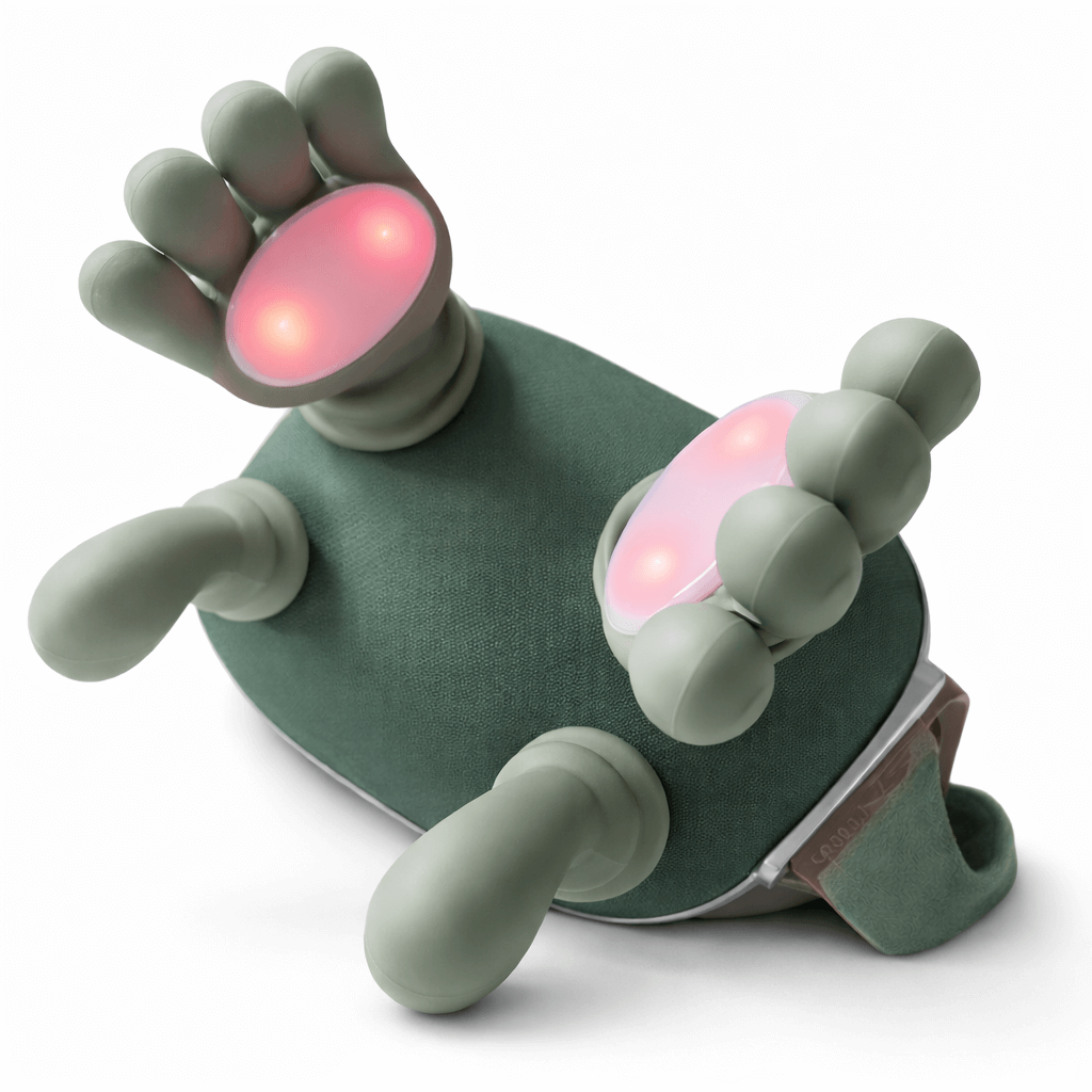 Neck and shoulder massager with deep kneading mechanical fingers and infrared heat technology